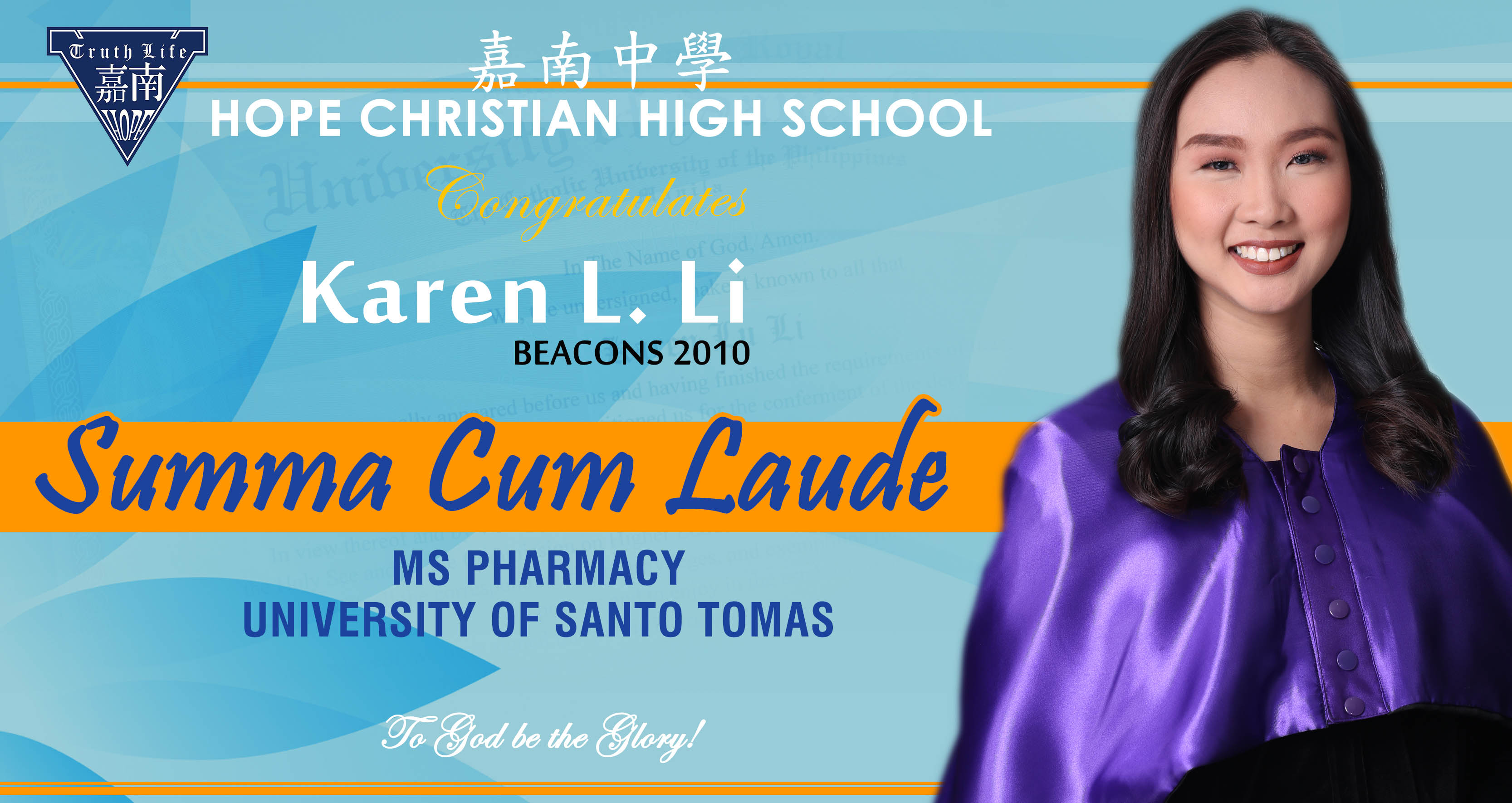 Karen L. Li, Summa Cum Laude - University of Sto.Tomas
